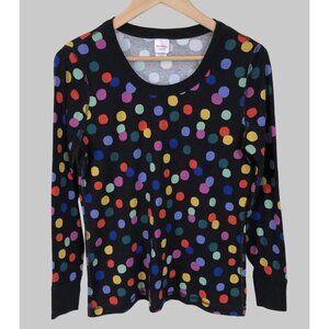Hanna Andersson Multicolor Polka Dot Shirt Womens L Organic Cotton Sustainable